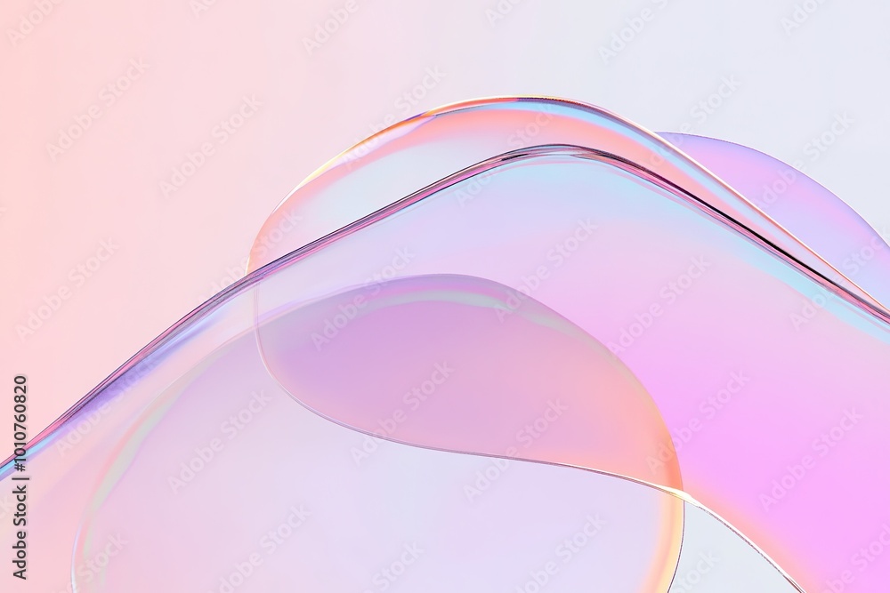 Naklejka premium Fluid abstract pink and blue waves with glassmorphic effect