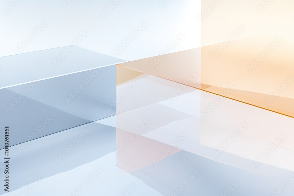 Fototapeta premium Minimalist geometric shapes with gradient colors