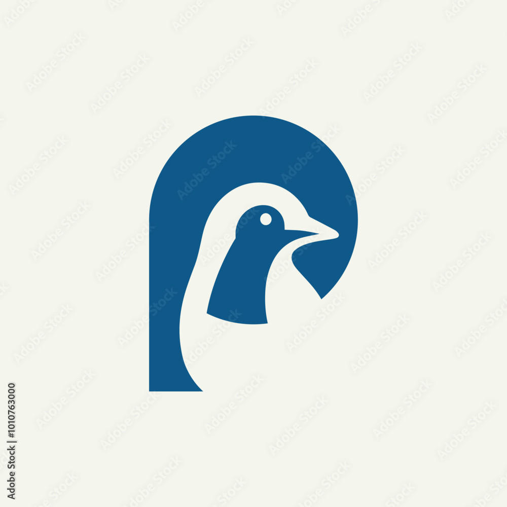 NEGATIVE PENGUIN ESCAPE LOGO WITH SIMPLE LETTER P NEGATIVE PENGUIN ESCAPE LOGO WITH SIMPLE LETTER P