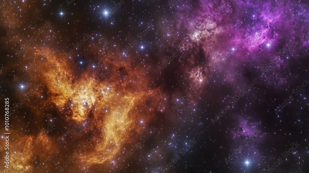Galaxy in space with stars and colorful nebulae, set against a dark, star-filled sky. Galaxy in space with stars and colorful nebulae, set against a dark, star-filled sky.