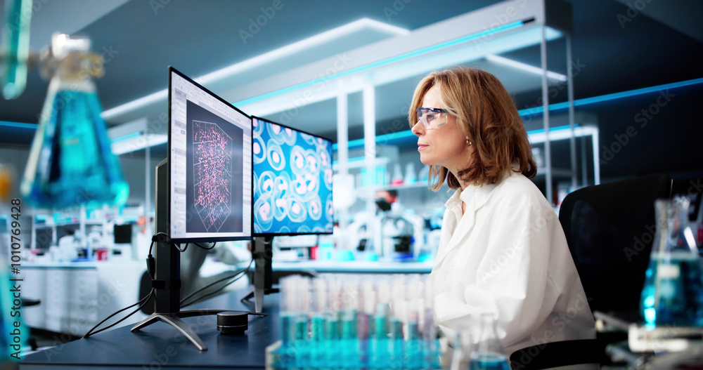 Research Lab Scientist Using Computer Research Lab Scientist Using Computer