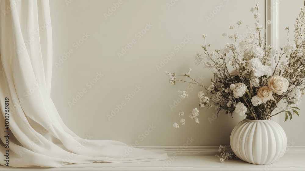 Elegant Floral Arrangement in Soft Neutral Tones Elegant Floral Arrangement in Soft Neutral Tones
