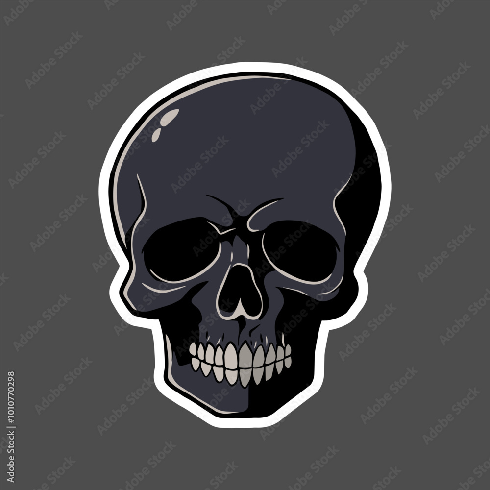 Obraz premium a skull with a black face art illustration for stickers logo poster etc 