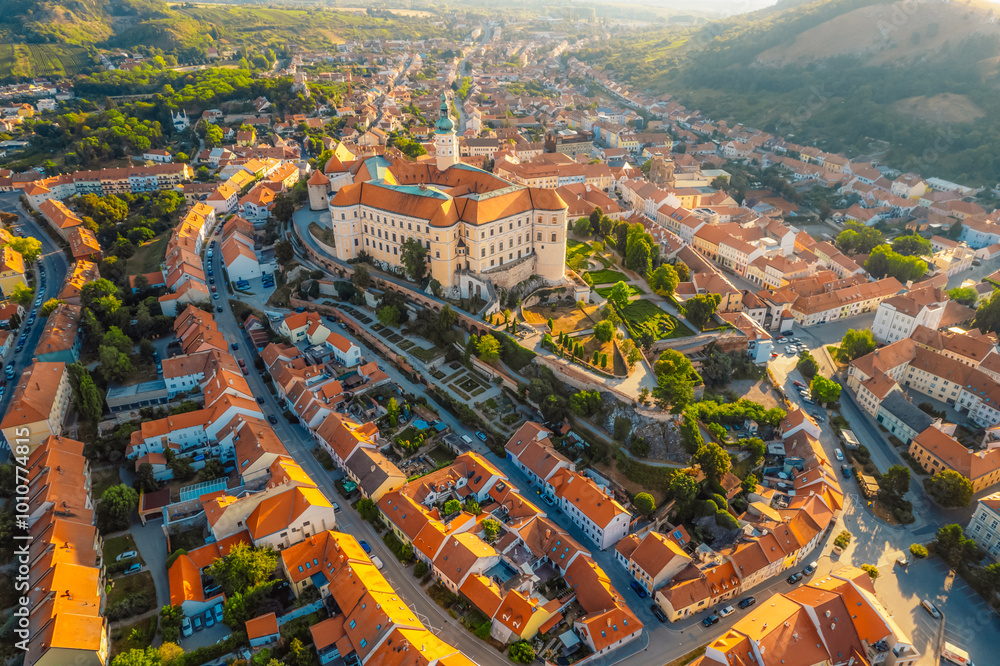 Fototapeta premium Mikulov Castle in Mikulov in South Moravia, Czech Republic. Most important castles in South Moravia