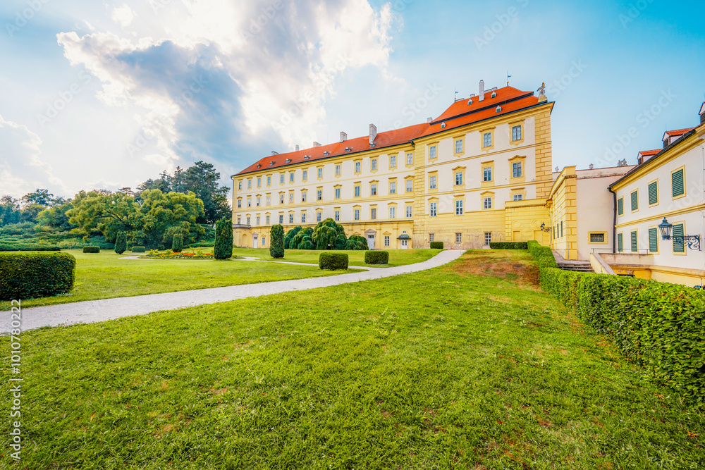 Baroque residences in Valtice castle. Lednice and Valtice Cultural Landscape, South Moravian region. Czech republic. Baroque residences in Valtice castle. Lednice and Valtice Cultural Landscape, South Moravian region. Czech republic.