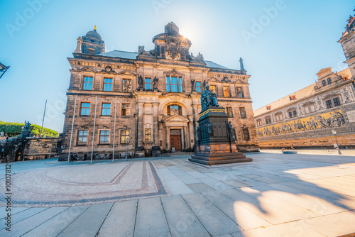 Dresden Hofkirche, Hausmannsturm Dresden Castle (Residenzschloss). Dresden, Saxony, Germany.