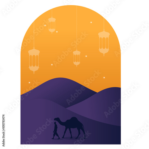 Isra Mi'raj Element Illustration