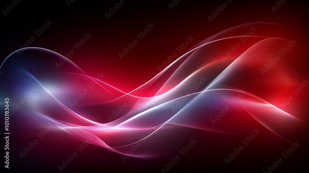 Abstract background with glowing red and blue waves on a dark backdrop. Abstract background with glowing red and blue waves on a dark backdrop.