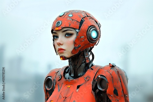 Female Steampunk Robot.generated by AI
