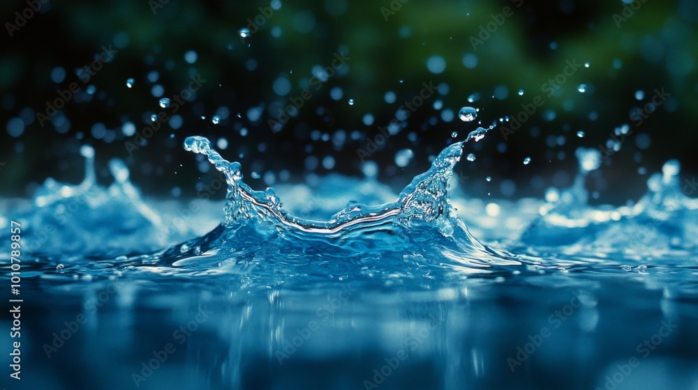 Raindrop Splash on Water Surface