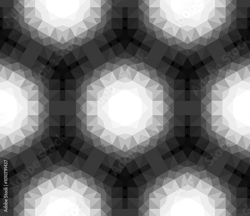 Abstract geometric black and white hipster fashion gradient pattern, fabric decor with polygonal form