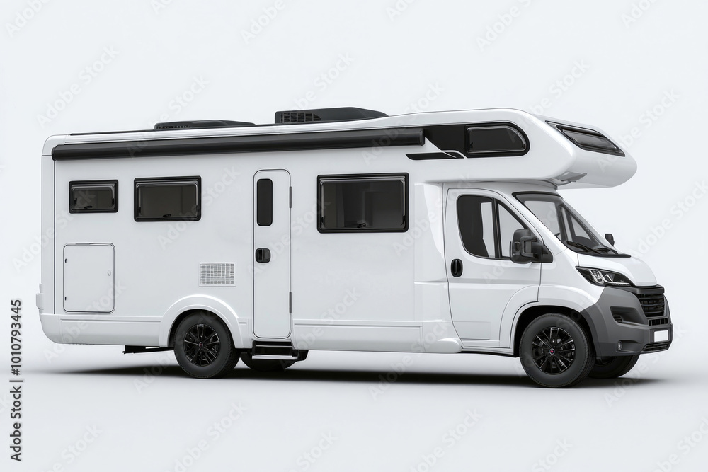Naklejka premium A motorhome isolated on a white background.