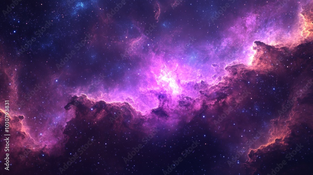 Obraz premium Vibrant Cosmic Nebula in Deep Space