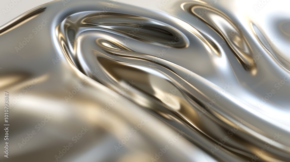 Abstract background with a wavy metallic texture in silver and gold tones Abstract background with a wavy metallic texture in silver and gold tones