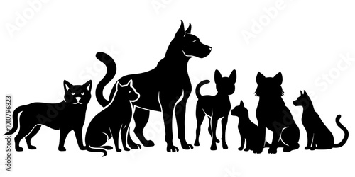 silhouettes of dogs