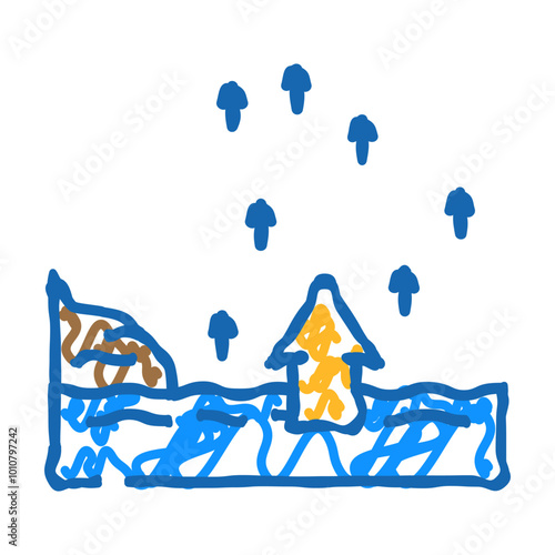 rising tide progress doodle icon sketch vector. rising tide progress sign. isolated symbol illustration
