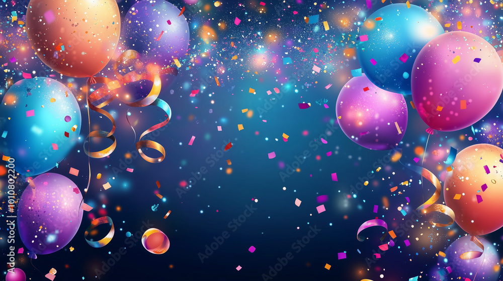 Party Background with lights, confetti, balloons and serpentine
Party Background with lights, confetti, balloons and serpentine