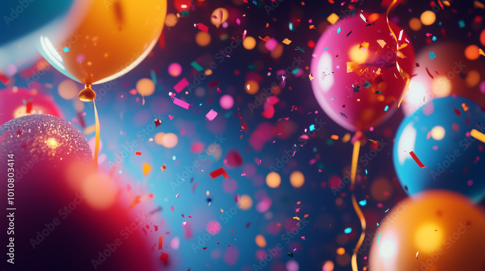 Party Background with lights, confetti, balloons and serpentine
Party Background with lights, confetti, balloons and serpentine