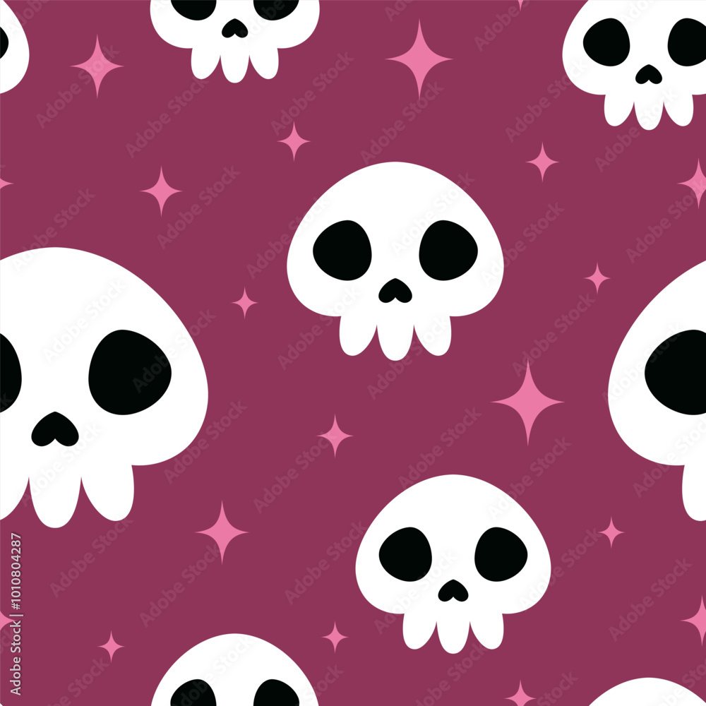 cute skull halloween seamless pattern cute skull halloween seamless pattern