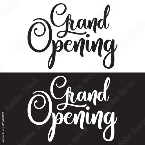 Grand opening sale poster sale banner design template with text effect. Vector illustration isolated on white and black  background. EPS 10