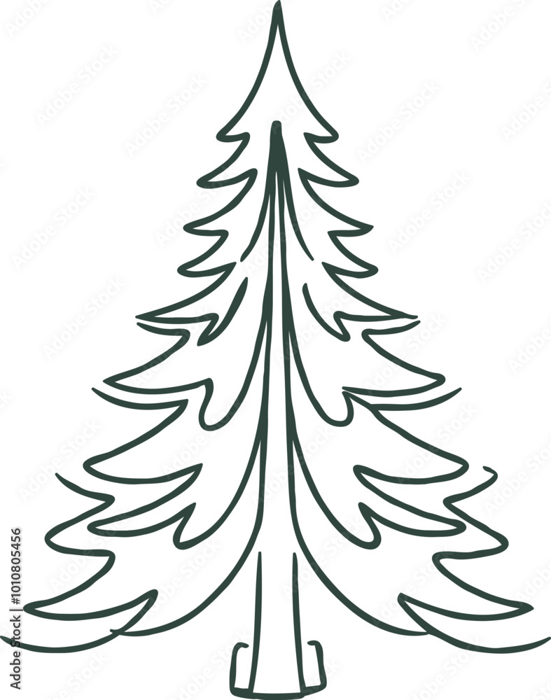 Christmas pine with only traces. Minimalist illustration of a logo-style Christmas tree Christmas pine with only traces. Minimalist illustration of a logo-style Christmas tree