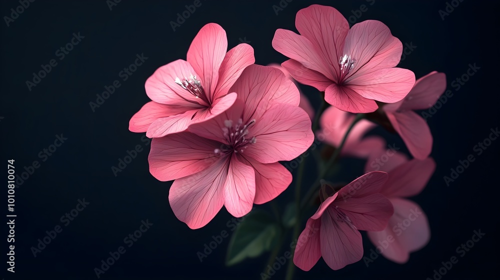 Beautiful pink flowers isolated on black background. Beautiful pink flowers isolated on black background.