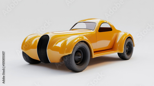 Realistic retro convertible car. Luxury vintage 3D car model, isolated on a white background. Vector illustration.



