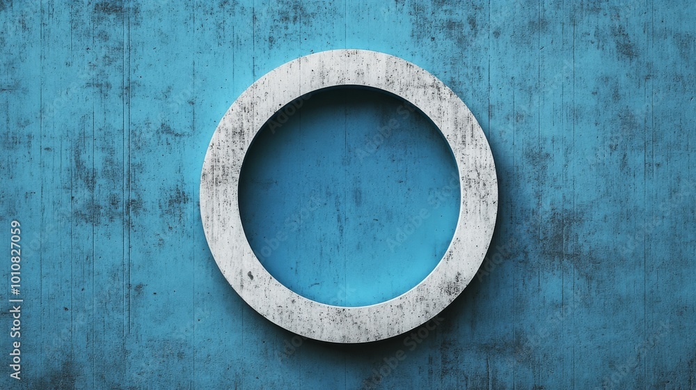 Oval Frame on Rustic Blue Wall Oval Frame on Rustic Blue Wall