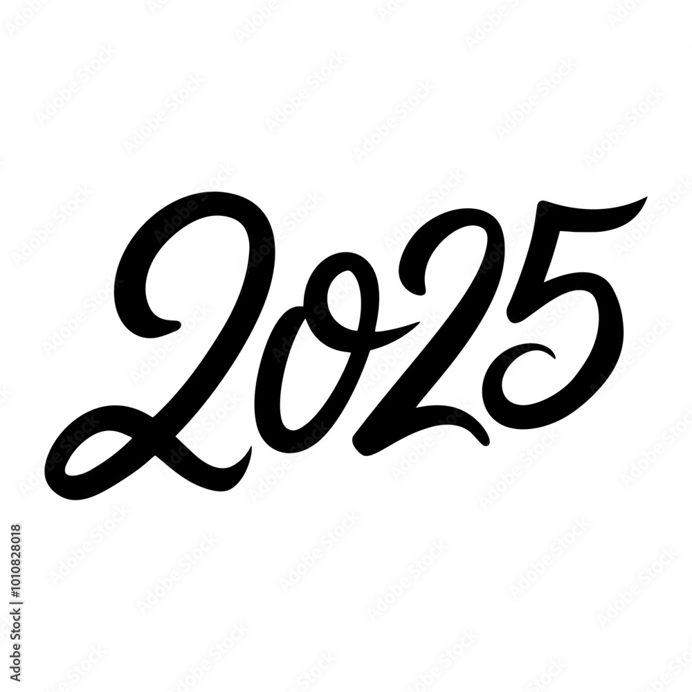 Fotografie 2025 HAPPY NEW YEAR script text hand lettering