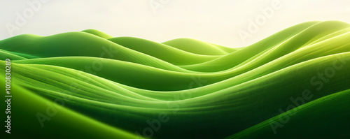 abstract green hill background with waves