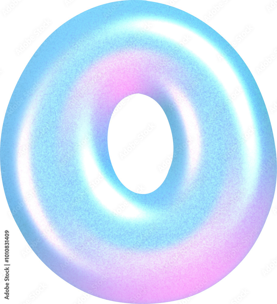 3D Holographic liquid Y2k Chrome alphabet Letter o 3D Holographic liquid Y2k Chrome alphabet Letter o