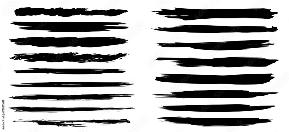 Set of black paint, ink brush strokes.Vector illustration Set of black paint, ink brush strokes.Vector illustration