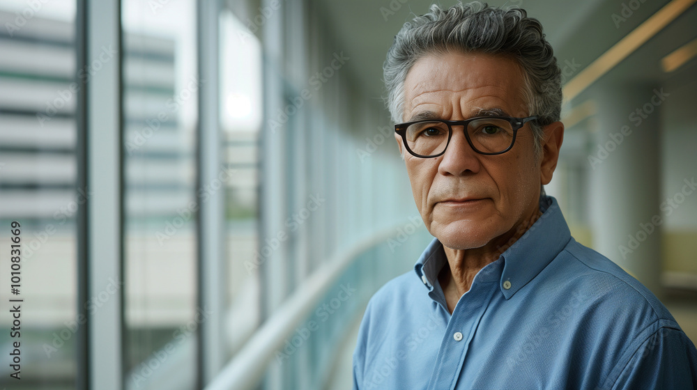 A Confident CEO Stands in Front of a Modern Office Window, Gazing Out with a Determined Expression, Symbolizing Leadership and Change, with a Slightly Blurred Background That Highlights the Focus on t A Confident CEO Stands in Front of a Modern Office Window, Gazing Out with a Determined Expression, Symbolizing Leadership and Change, with a Slightly Blurred Background That Highlights the Focus on t