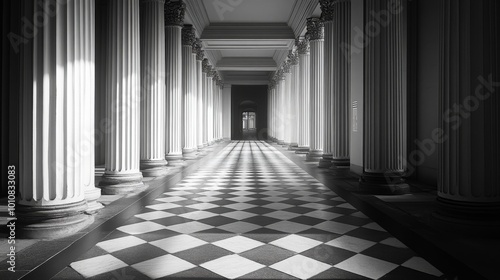 Majestic Monochrome Corridor