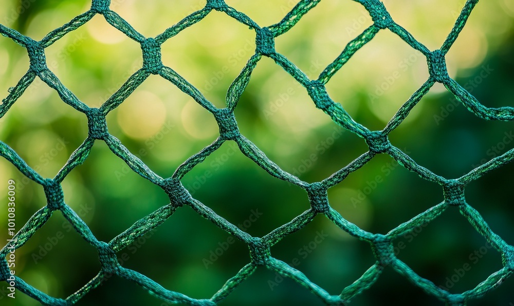 A close up of a net with a green background A close up of a net with a green background