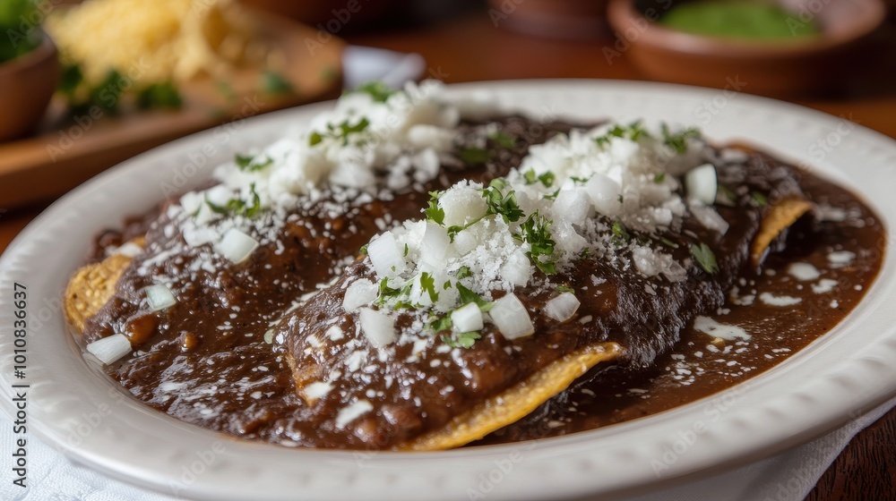 Authentic Mexican Enchiladas with Savory Mole Sauce Authentic Mexican Enchiladas with Savory Mole Sauce