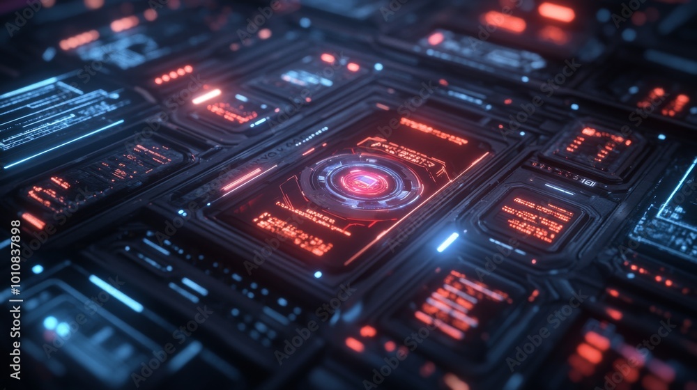 Futuristic Circuit Board Interface Futuristic Circuit Board Interface