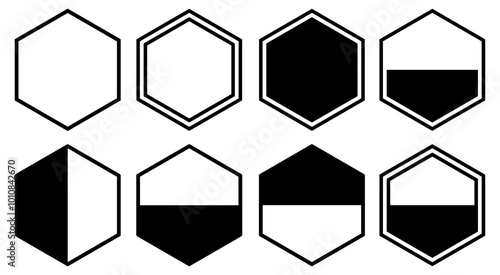 Set of vintage label and badges shape collections. Vector illustration. Black template for patch, insignias, overlay.