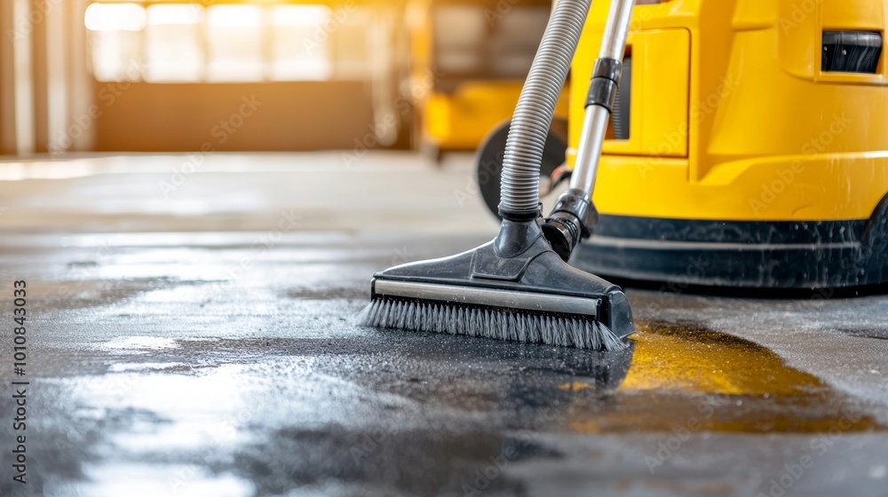 Professional vacuum cleaning on hardwood surface, focus on machine power and efficiency, industrial cleaning process Professional vacuum cleaning on hardwood surface, focus on machine power and efficiency, industrial cleaning process