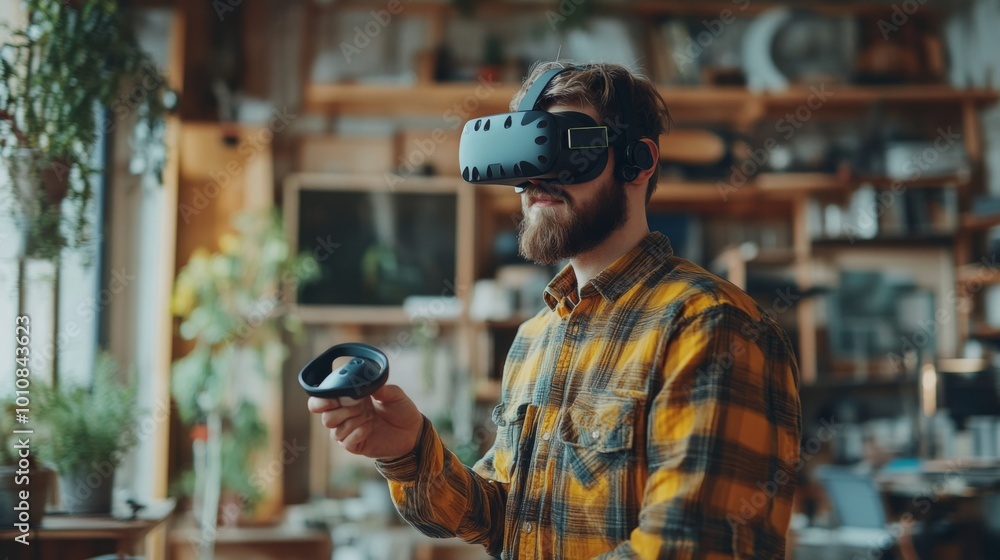 Virtual Reality Experience in Cozy Room Virtual Reality Experience in Cozy Room
