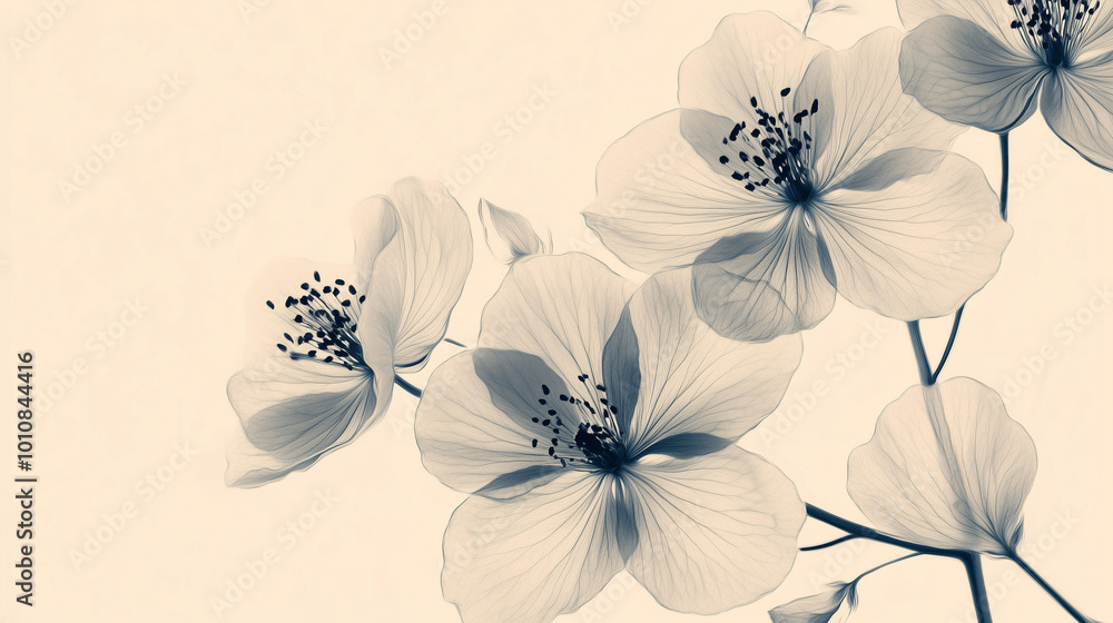 Flowers on a cream colored background. Generative AI
Flowers on a cream colored background. Generative AI