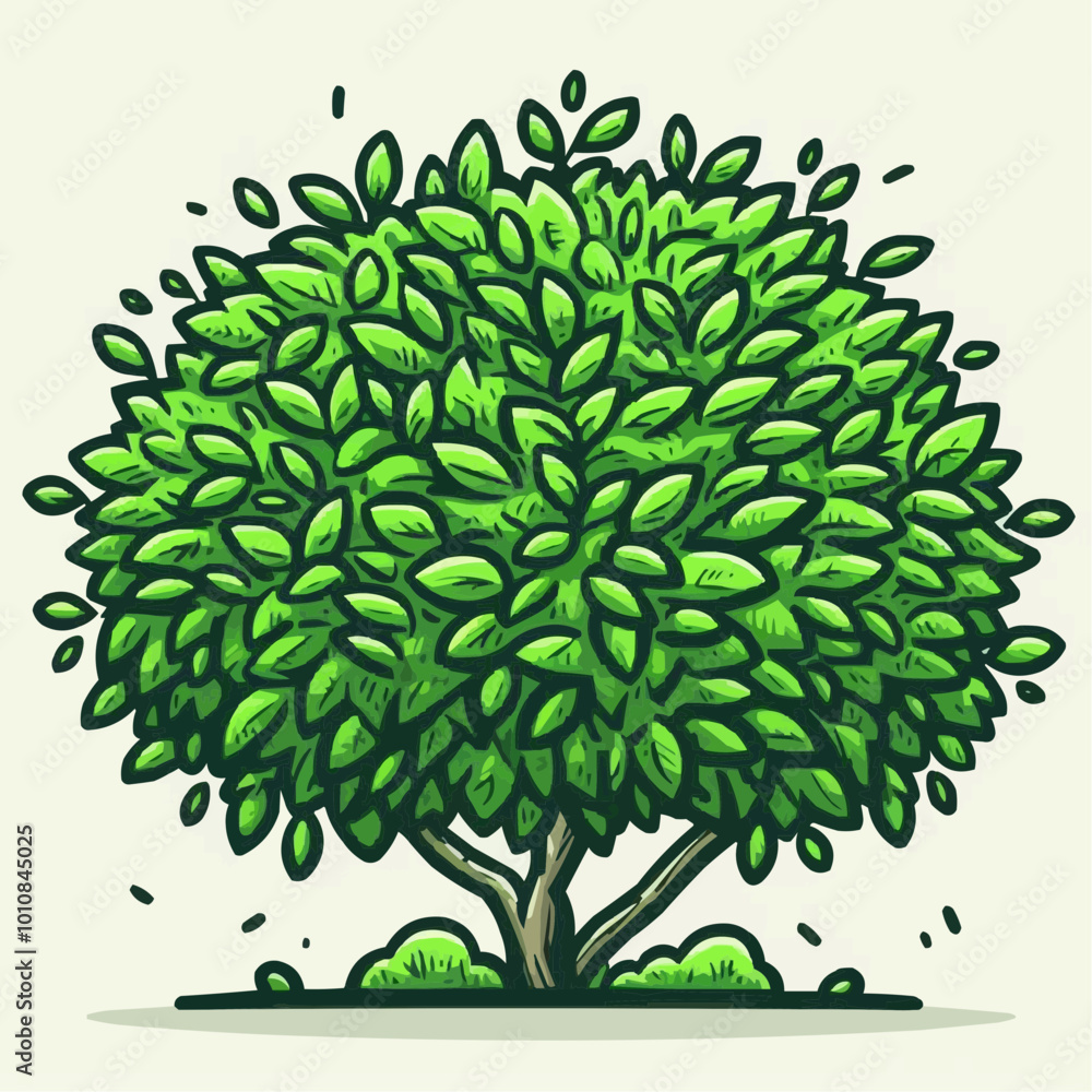 Naklejka premium tree with green leaves