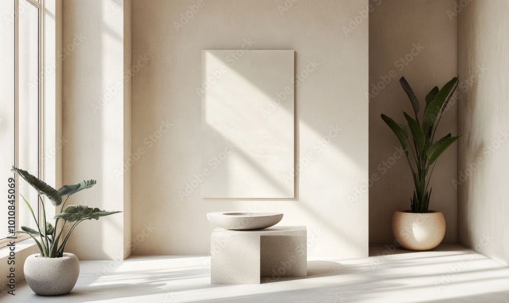 Modern Gallery Stand Mockup Modern Gallery Stand Mockup