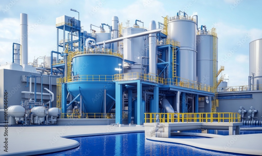 Modern wastewater treatment plant of chemical factory Modern wastewater treatment plant of chemical factory