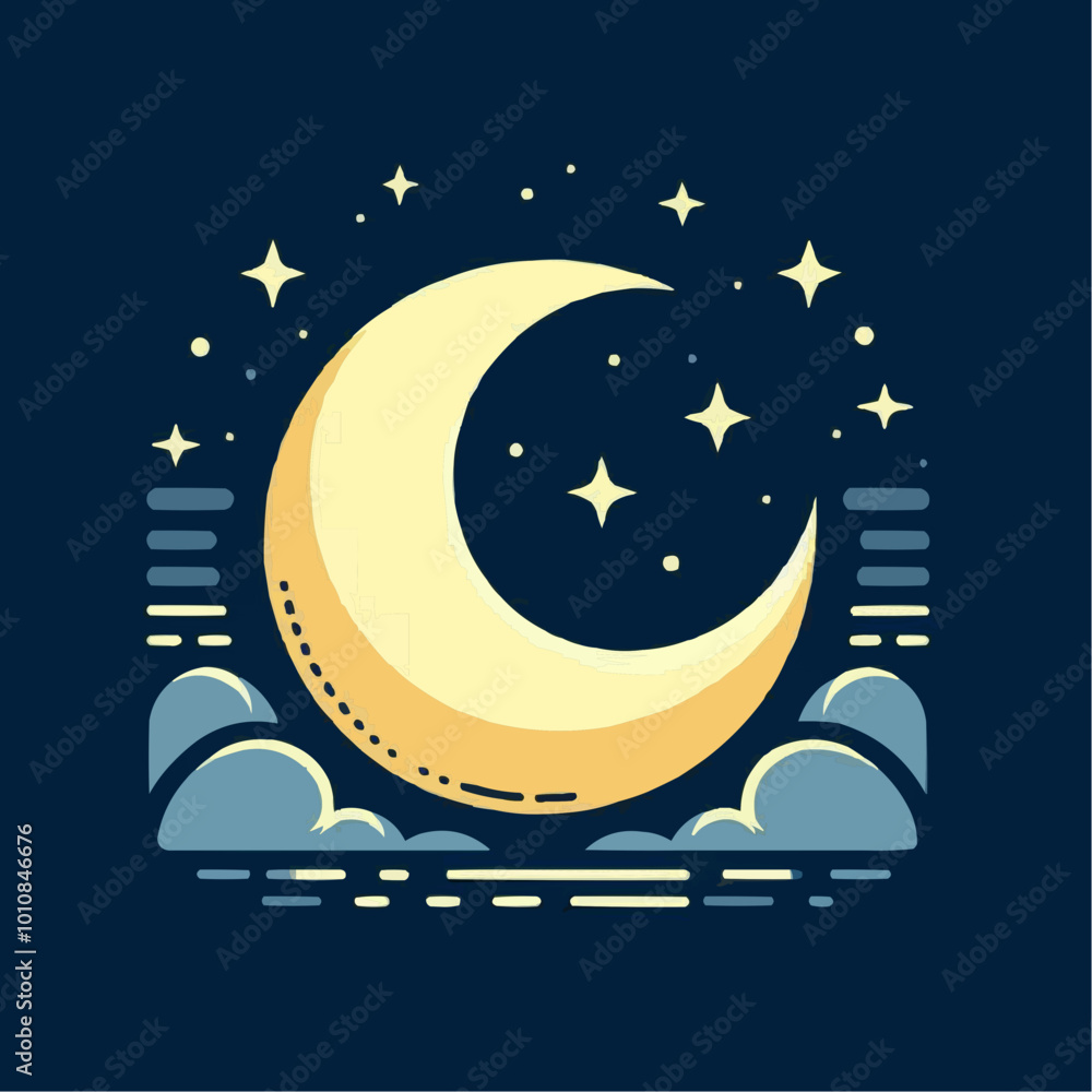 Naklejka premium moon and stars
