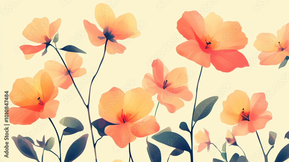 Flowers on a cream colored background. Generative AI
Flowers on a cream colored background. Generative AI