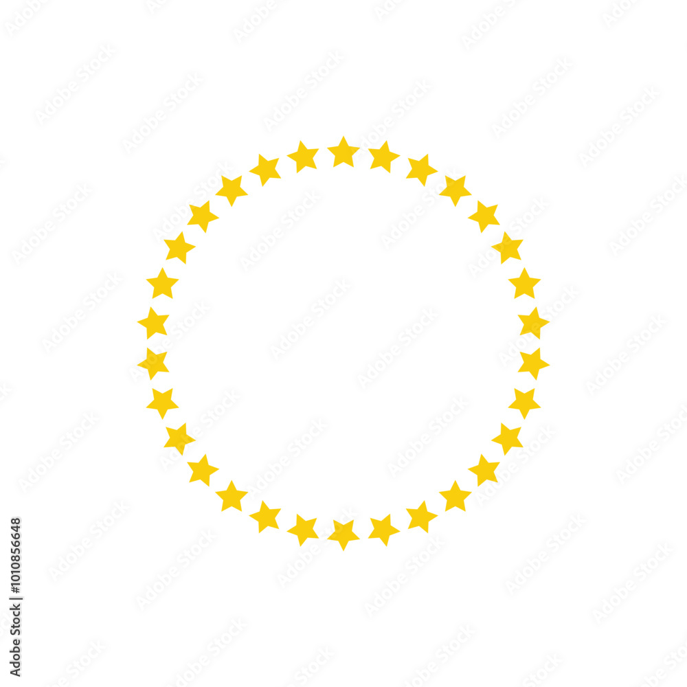Golden star vector icons. Yellow stars in the form of a circle. Vector illustration. Golden star vector icons. Yellow stars in the form of a circle. Vector illustration.
