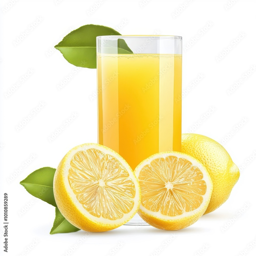 Delicious lemon juice, isolated on white background, perfect for refreshing any moment with its zesty taste. Delicious lemon juice, isolated on white background, perfect for refreshing any moment with its zesty taste.