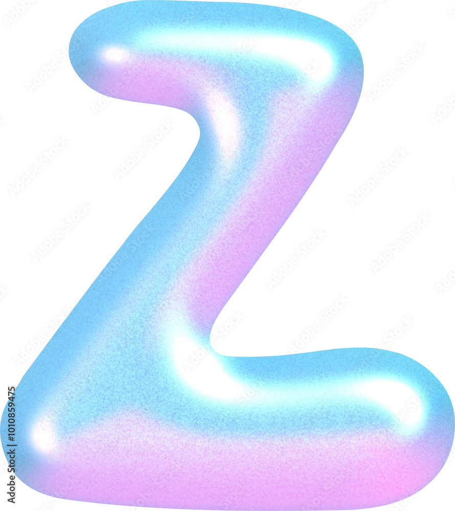 3D Holographic liquid Y2k Chrome bubble alphabet Letter Z 3D Holographic liquid Y2k Chrome bubble alphabet Letter Z