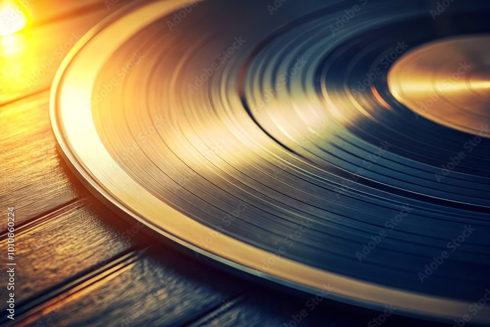 close up view of vinyl record showcases its delicate ridges and textures, beautifully illuminated by soft light, creating warm and nostalgic atmosphere close up view of vinyl record showcases its delicate ridges and textures, beautifully illuminated by soft light, creating warm and nostalgic atmosphere